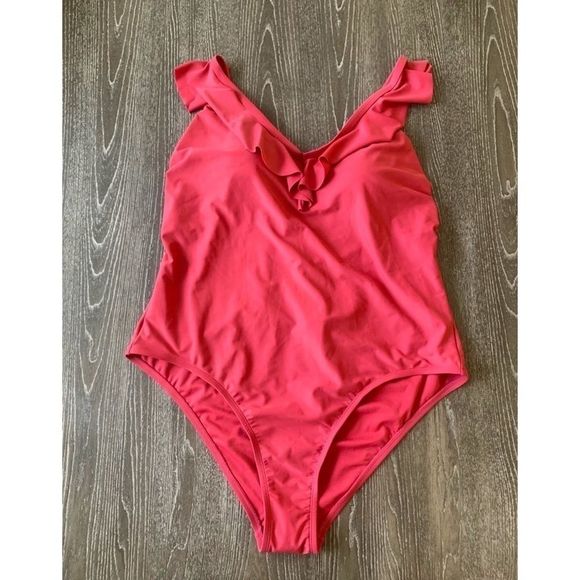 Xhilration Mauve Ruffle Bathing Suit NWOT - Picture 2 of 5